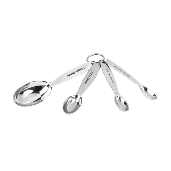Measuring Spoon Set - S-S, Oval, 4Pcs from TheFlyingFork. Sold in boxes of 1. Hospitality quality at wholesale price with The Flying Fork!