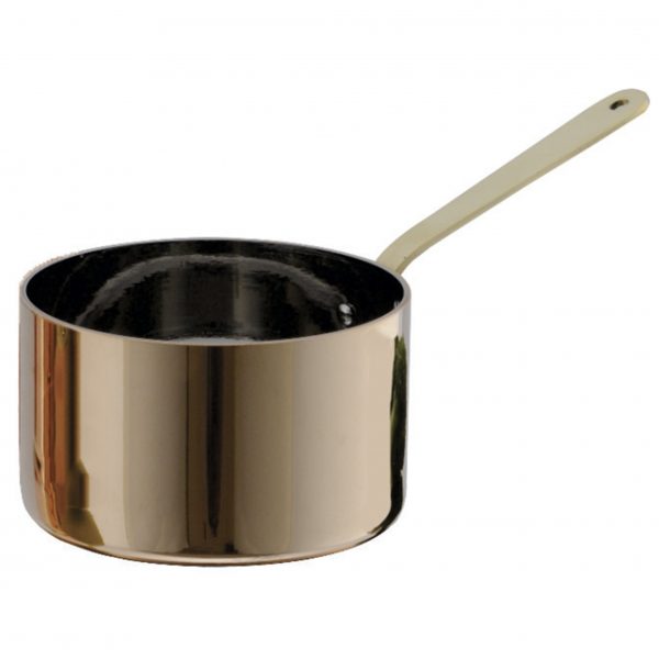 Saucepan With Brass Handle - 60ml, 50x30mm, Miniatures, Copper from Chef Inox. made out of Copper and sold in boxes of 6. Hospitality quality at wholesale price with The Flying Fork!