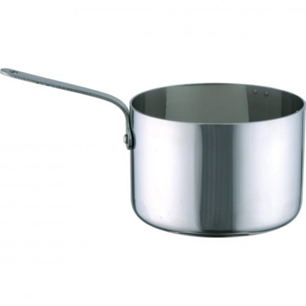 Saucepan With S-S Handle - 60ml, 50x30mm, Miniatures from Chef Inox. made out of 18/10 Stainless steel and sold in boxes of 4. Hospitality quality at wholesale price with The Flying Fork!