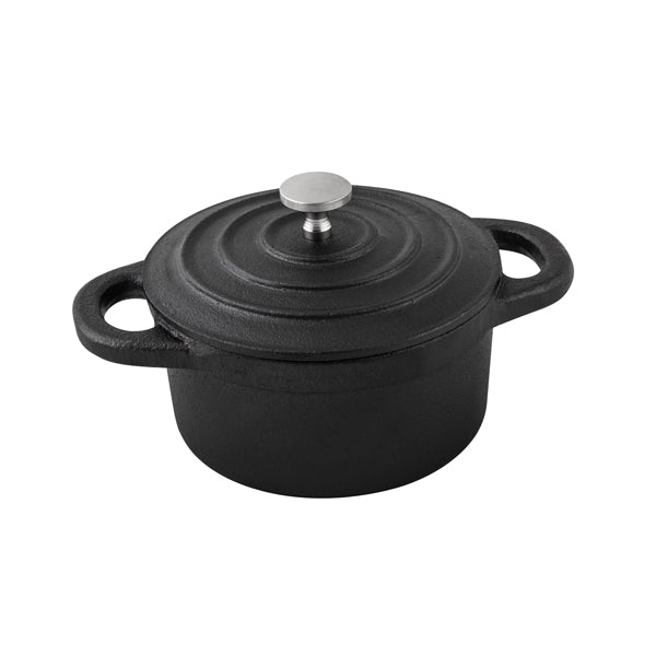 Mini Round Casserole - Cast Iron, 100 x 50mm from Moda. Sold in boxes of 1. Hospitality quality at wholesale price with The Flying Fork!