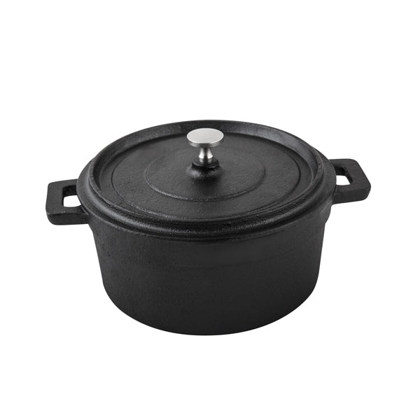 Mini Round Casserole - Cast Iron, 138 x 65mm from Moda. Sold in boxes of 1. Hospitality quality at wholesale price with The Flying Fork!
