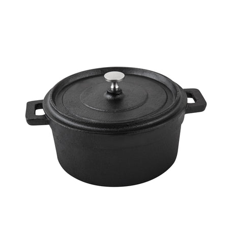 Mini Round Casserole - Cast Iron, 138 x 65mm from Moda. Sold in boxes of 1. Hospitality quality at wholesale price with The Flying Fork!