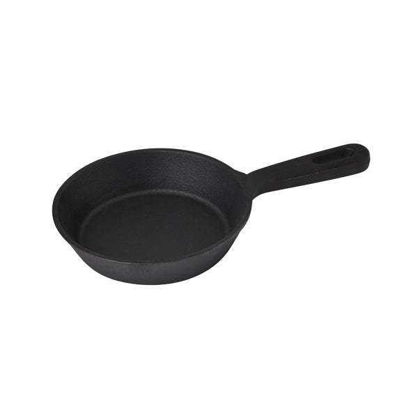 Mini Round Frypan - Cast Iron, 125 x 28mm from Moda. Sold in boxes of 1. Hospitality quality at wholesale price with The Flying Fork!