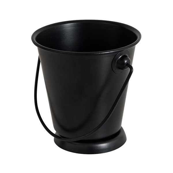 Mini Round Pail - Black, 90 x 95mm (340ml) from Moda. Sold in boxes of 6. Hospitality quality at wholesale price with The Flying Fork!