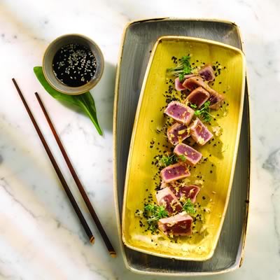 Oblong Plate - 350mm x 185mm, Mustard Seed Yellow, Stonecast: Pack of 6