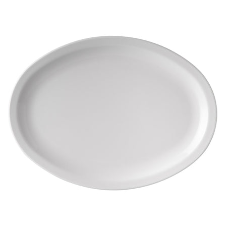 Oval Plate - Narrow Rim, White, 335mm from Ryner Melamine. Sold in boxes of 6. Hospitality quality at wholesale price with The Flying Fork!