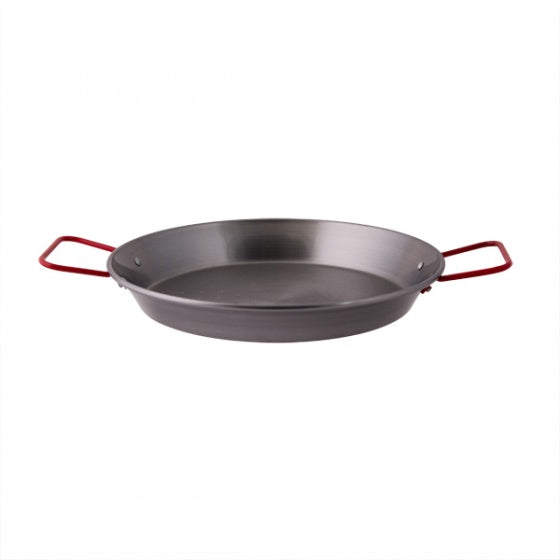 Paella Pan - Black Steel, 380mm from Pujadas. Sold in boxes of 1. Hospitality quality at wholesale price with The Flying Fork!
