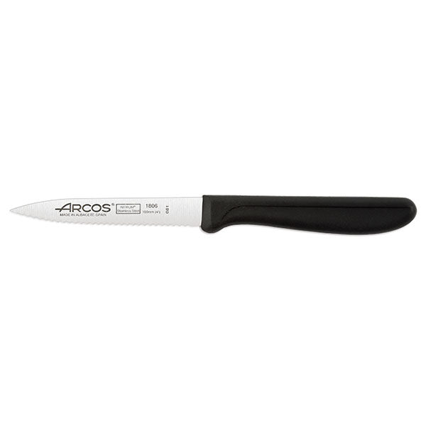 Paring Knife Black Handle - 100mm from Arcos. Sold in boxes of 1. Hospitality quality at wholesale price with The Flying Fork!