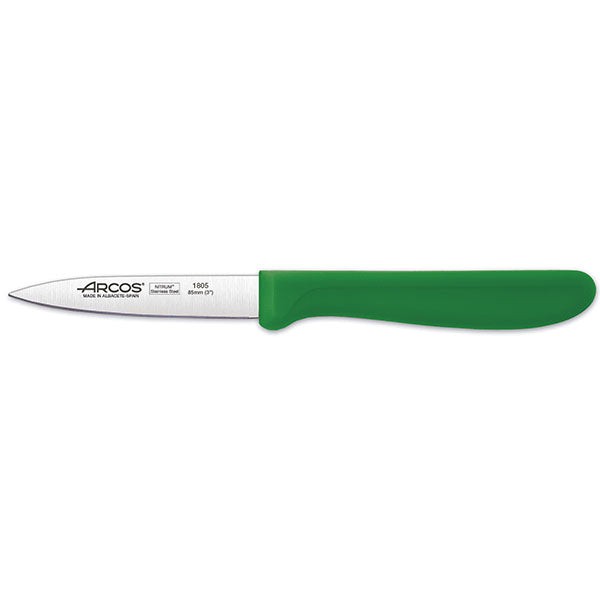 Paring Knife Green Handle - 85mm from Arcos. Sold in boxes of 1. Hospitality quality at wholesale price with The Flying Fork!