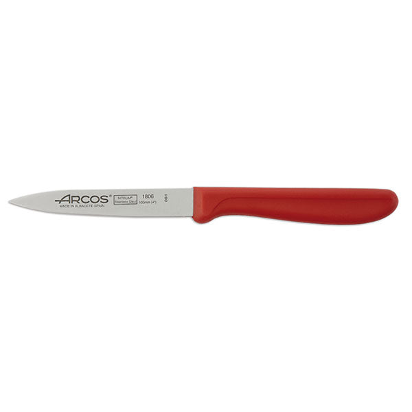Paring Knife Red Handle - 100mm from Arcos. Sold in boxes of 1. Hospitality quality at wholesale price with The Flying Fork!
