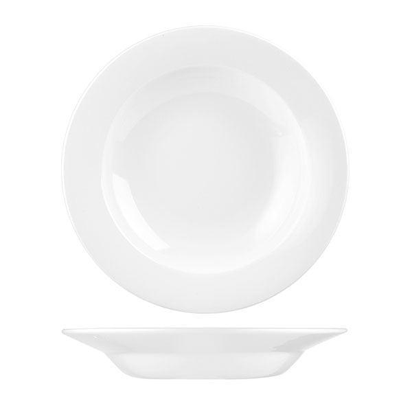 Pasta Bowl - 720ml, Wide Rim, Classic from Churchill. made out of Porcelain and sold in boxes of 12. Hospitality quality at wholesale price with The Flying Fork!