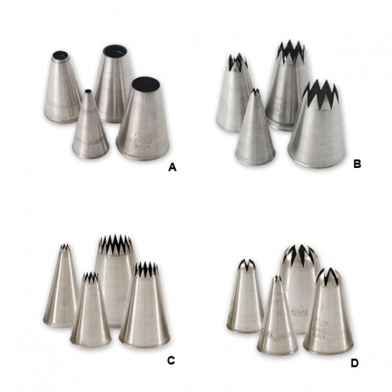 Pastry Tube Set - S-S, French, 10Pcs from TheFlyingFork. Sold in boxes of 1. Hospitality quality at wholesale price with The Flying Fork!