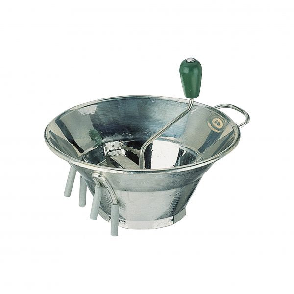 Tinned Food Mill with 3 Blades (1.5-2.5-4mm) - 310mm from Paderno. made out of Stainless Steel and sold in boxes of 1. Hospitality quality at wholesale price with The Flying Fork!
