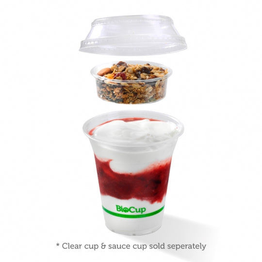 300-700ml cup dome lid with no hole - clear - Carton of 1000 units