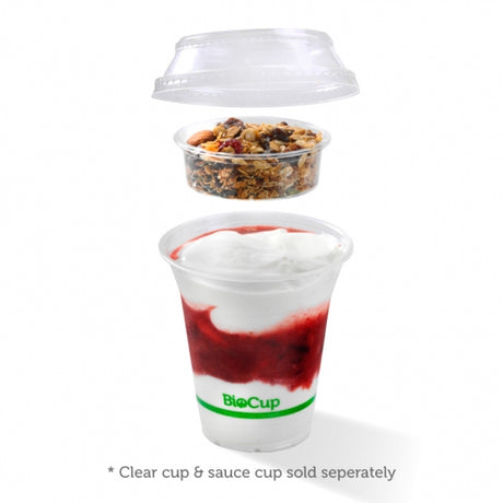 300-700ml cup dome lid with no hole - clear - Carton of 1000 units