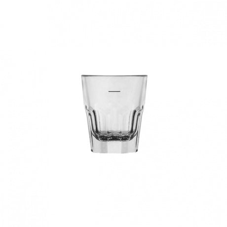 Polycarbonate Rock Shot 45ml (with 30ml Pour Line) from Polysafe. made out of Polycarbonate and sold in boxes of 24. Hospitality quality at wholesale price with The Flying Fork!