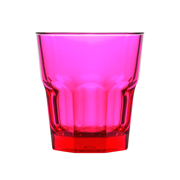 Polycarbonate Rock Tumbler 240ml - Pink (PS4PINK) from Polysafe. made out of Polycarbonate and sold in boxes of 24. Hospitality quality at wholesale price with The Flying Fork!