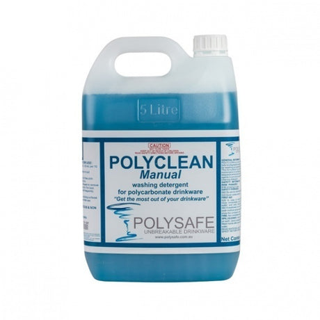Polyclean Manual Glass Detergent 5.0Lt from Polysafe. Sold in boxes of 1. Hospitality quality at wholesale price with The Flying Fork!