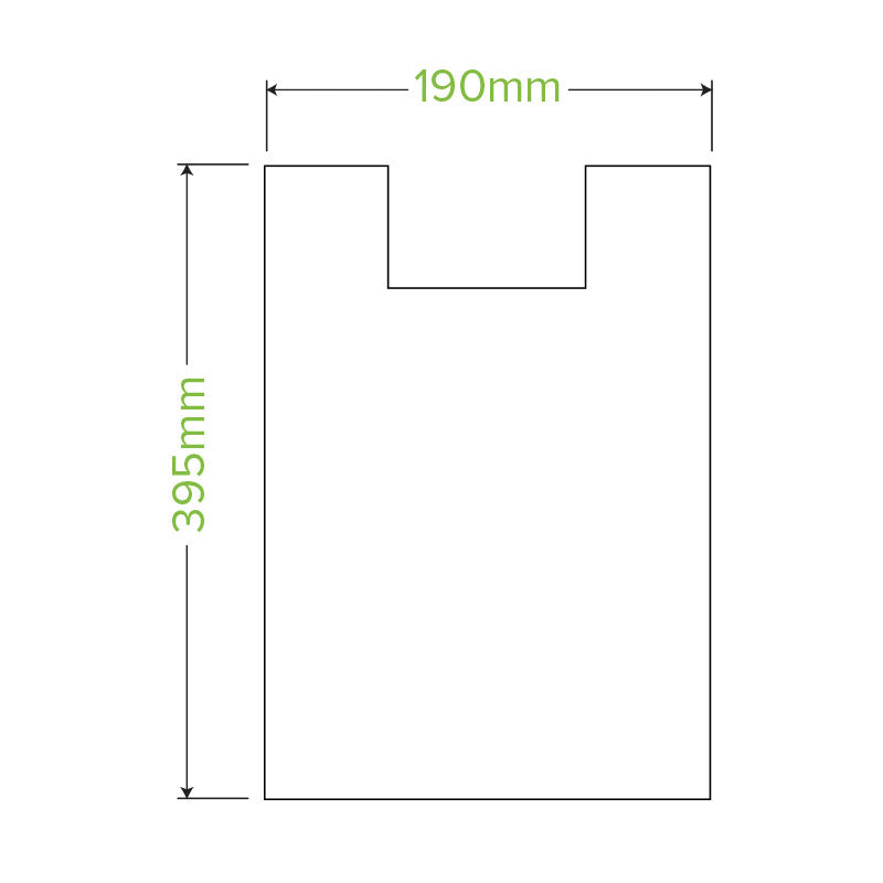 8L Bioplastic Bag with handles - Green - Carton of 2000 units
