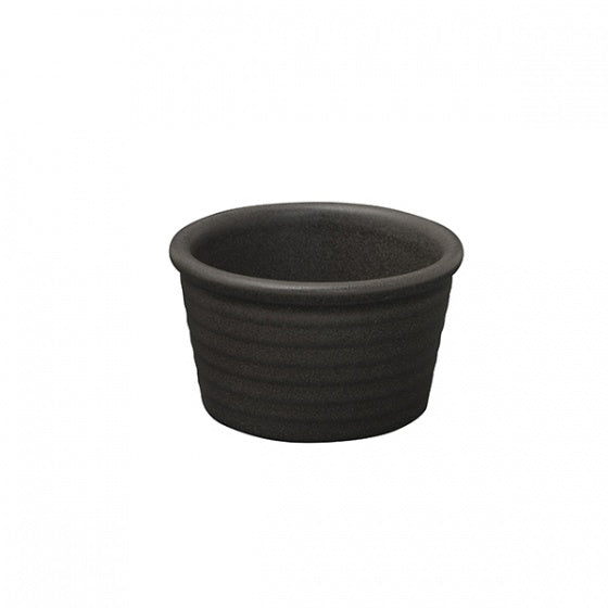Ramekin - Ribbed, 90ml, Zuma Charcoal from Zuma. ribbed, made out of Ceramic and sold in boxes of 6. Hospitality quality at wholesale price with The Flying Fork!