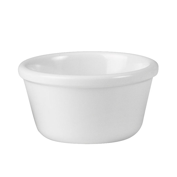 Ramekin - White, 85 x 50mm-120ml from Ryner Melamine. made out of Melamine and sold in boxes of 72. Hospitality quality at wholesale price with The Flying Fork!