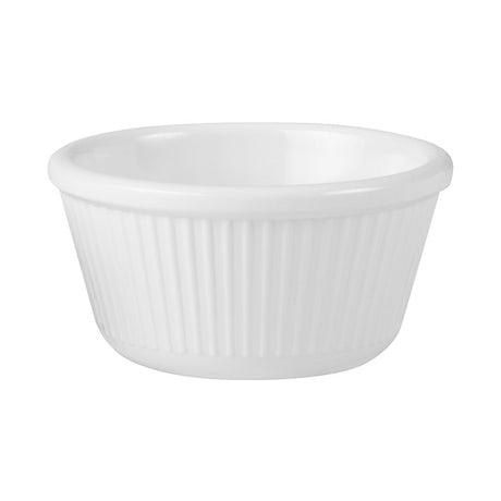 Ramekin - White, 85 x 50mm-120ml, Fluted from Ryner Melamine. made out of Melamine and sold in boxes of 72. Hospitality quality at wholesale price with The Flying Fork!