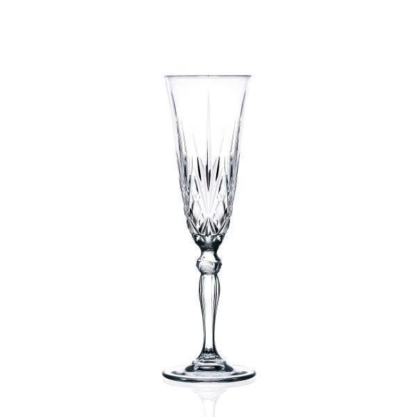 Champagne Flute - 160ml, Melodia from RCR Cristalleria. made out of Glass and sold in boxes of 6. Hospitality quality at wholesale price with The Flying Fork!