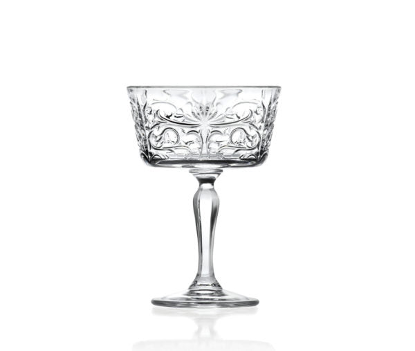 Champagne-Dessert Goblet - 268ml, Tattoo from RCR Cristalleria. made out of Glass and sold in boxes of 6. Hospitality quality at wholesale price with The Flying Fork!