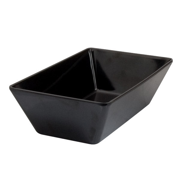 Rect. Deep Dish - Black, 250 x 150 x 70mm from Ryner Melamine. Sold in boxes of 6. Hospitality quality at wholesale price with The Flying Fork!