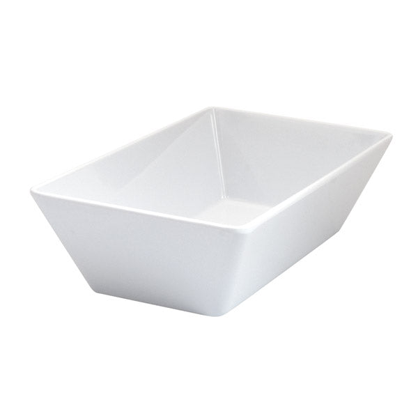Rect. Deep Dish - White, 250 x 150 x 70mm from Ryner Melamine. Sold in boxes of 6. Hospitality quality at wholesale price with The Flying Fork!