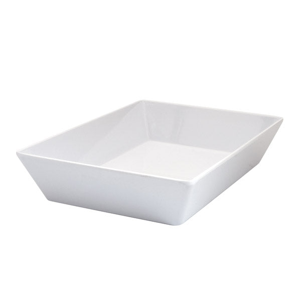 Rect. Deep Dish - White, 350 x 250 x 70mm from Ryner Melamine. Sold in boxes of 3. Hospitality quality at wholesale price with The Flying Fork!