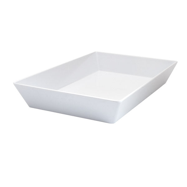 Rect. Deep Dish - White, 450 x 300 x 70mm from Ryner Melamine. Sold in boxes of 2. Hospitality quality at wholesale price with The Flying Fork!