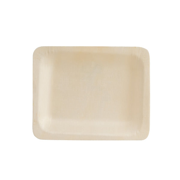Rect. Plate - Bio Wood, 120 x 90mm from TheFlyingFork. Sold in boxes of 10 Packs. Hospitality quality at wholesale price with The Flying Fork!
