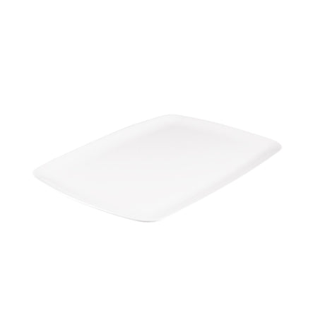 Rect. Platter - Coupe, White, 485 x 355mm from Ryner Melamine. Sold in boxes of 6. Hospitality quality at wholesale price with The Flying Fork!