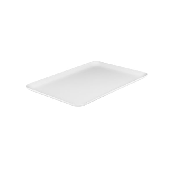 Rect. Platter - Coupe, White, 205 x 140mm from Ryner Melamine. Sold in boxes of 12. Hospitality quality at wholesale price with The Flying Fork!