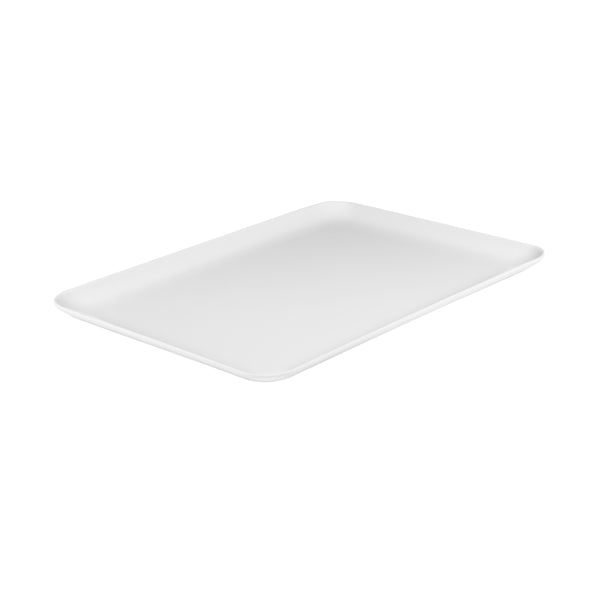 Rect. Platter - Coupe, White, 395 x 285mm from Ryner Melamine. Sold in boxes of 3. Hospitality quality at wholesale price with The Flying Fork!