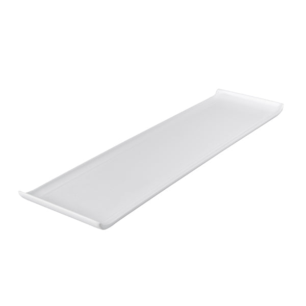Rect. Platter - W-Lip, White, 555 x 150mm from Ryner Melamine. Sold in boxes of 3. Hospitality quality at wholesale price with The Flying Fork!
