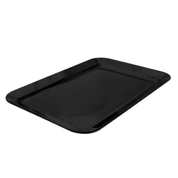 Rect. Platter - Wide Rim, Black, 450 x 300mm from Ryner Melamine. Sold in boxes of 6. Hospitality quality at wholesale price with The Flying Fork!