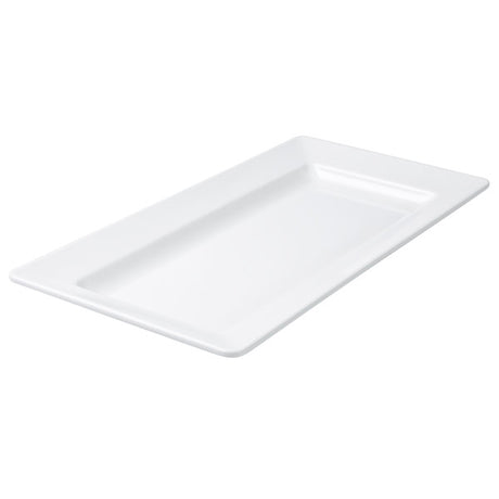 Rect. Platter - Wide Rim, White, 710 x 405mm from Ryner Melamine. Sold in boxes of 3. Hospitality quality at wholesale price with The Flying Fork!