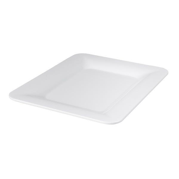Rect. Platter - Wide Rim, White, 325 x 265mm from Ryner Melamine. Sold in boxes of 6. Hospitality quality at wholesale price with The Flying Fork!