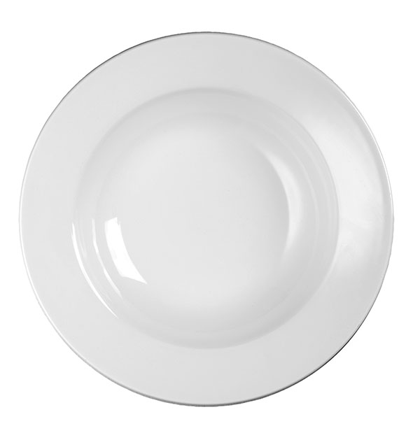 Rimmed Bowl - Wide Rime, 250mm-500ml from Churchill. made out of Porcelain and sold in boxes of 6. Hospitality quality at wholesale price with The Flying Fork!