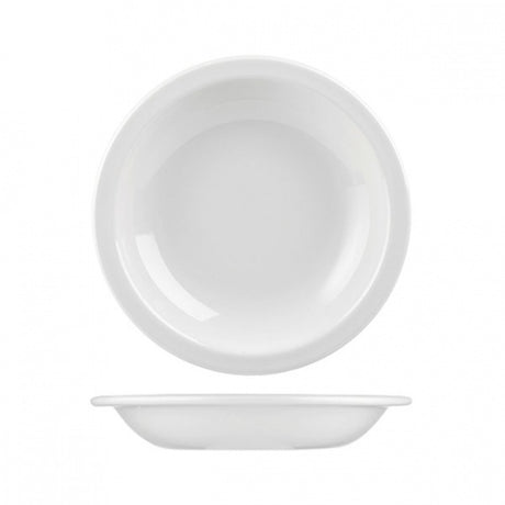 Rimmed Soup Plate - 210mm-490ml from Churchill. made out of Porcelain and sold in boxes of 24. Hospitality quality at wholesale price with The Flying Fork!