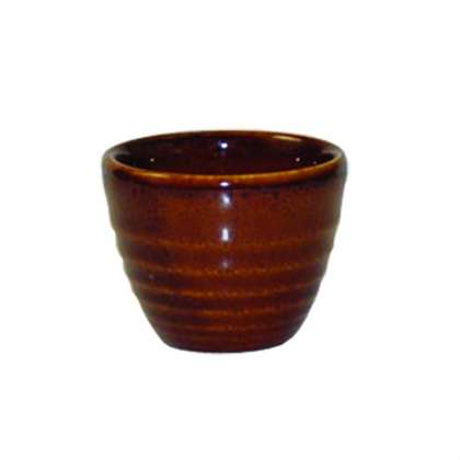 Ripple Sauce Pot - 57ml, Cinnamon, Bit On The Side from Churchill. Ribbed, made out of Porcelain and sold in boxes of 12. Hospitality quality at wholesale price with The Flying Fork!