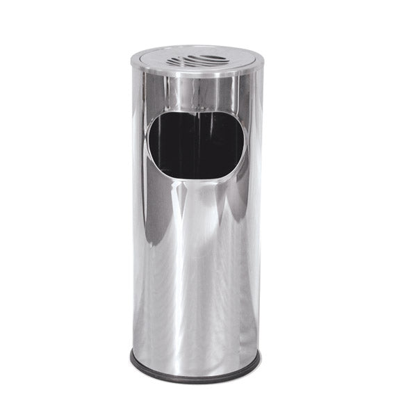 Round Bin W-Ashtray - S-S, 250 x 600mm from TheFlyingFork. Sold in boxes of 1. Hospitality quality at wholesale price with The Flying Fork!