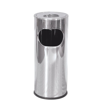 Round Bin W-Ashtray - S-S, 250 x 600mm from TheFlyingFork. Sold in boxes of 1. Hospitality quality at wholesale price with The Flying Fork!