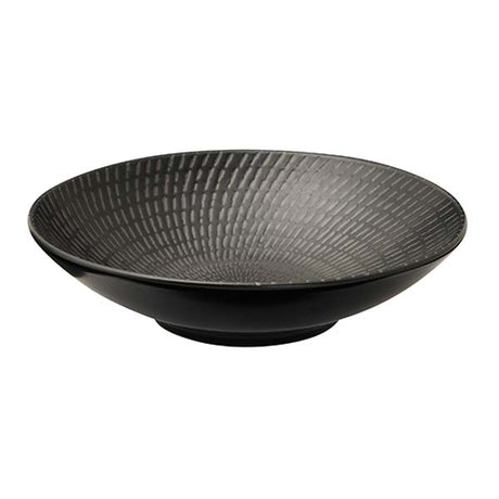 Round Bowl - 290mm, Black Swirl from Luzerne. Textured, made out of Ceramic and sold in boxes of 2. Hospitality quality at wholesale price with The Flying Fork!