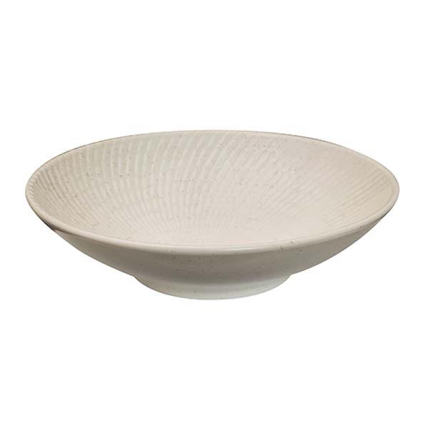 Round Bowl - 290mm, White Swirl from Luzerne. Textured, made out of Ceramic and sold in boxes of 6. Hospitality quality at wholesale price with The Flying Fork!