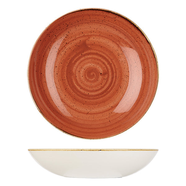 Round Coupe Bowl - 2400mL, Spiced Orange, Stonecast from Churchill. Vitrified, made out of Porcelain and sold in boxes of 6. Hospitality quality at wholesale price with The Flying Fork!