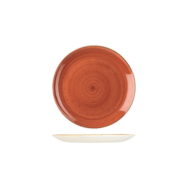 Round Plate - 165mm, Spiced Orange, Stonecast from Churchill. Vitrified, made out of Porcelain and sold in boxes of 6. Hospitality quality at wholesale price with The Flying Fork!