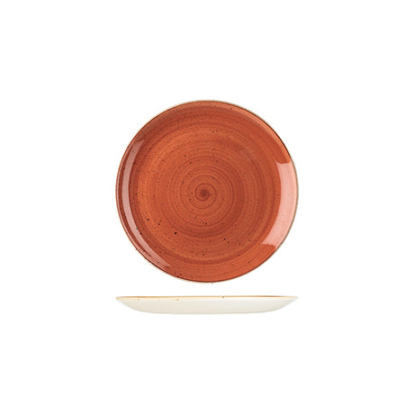 Round Plate - 165mm, Spiced Orange, Stonecast from Churchill. Vitrified, made out of Porcelain and sold in boxes of 6. Hospitality quality at wholesale price with The Flying Fork!